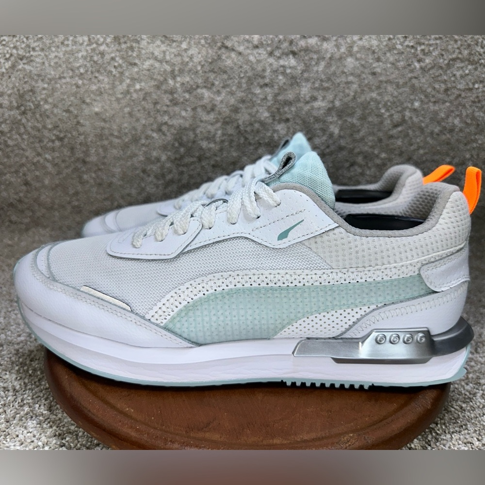 Size 10.5  - PUMA City Rider PPE White Blue Glow